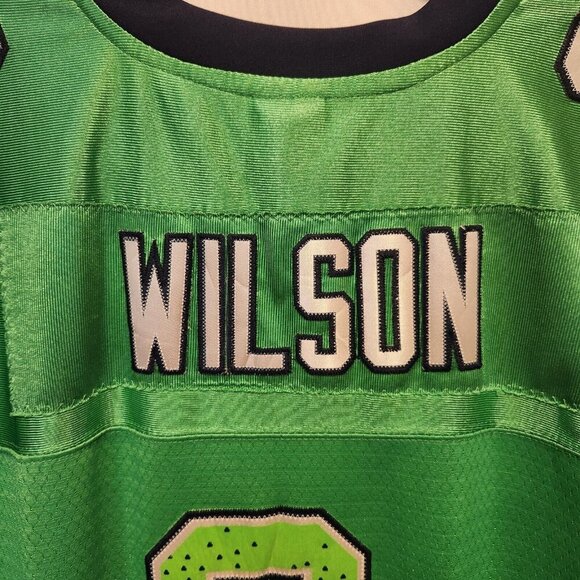 Nike NFL Russell Wilson Color Rush Green Jersey Seattle Seahawks #3 Size 44 LG - Picture 2 of 13